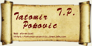 Tatomir Popović vizit kartica